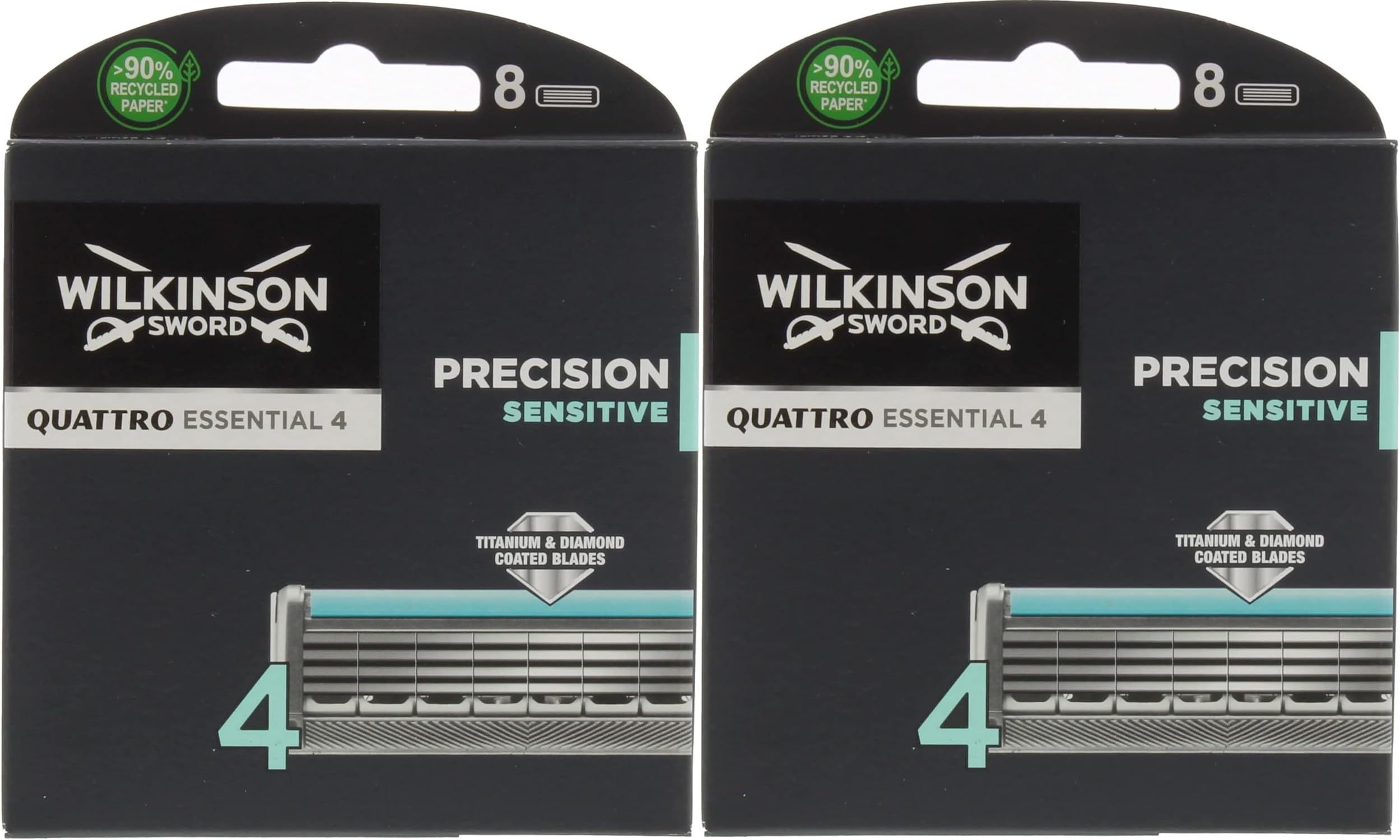 Wilkinson Sword Quattro Titanium Sensitive Razor Blades x 16 Blades