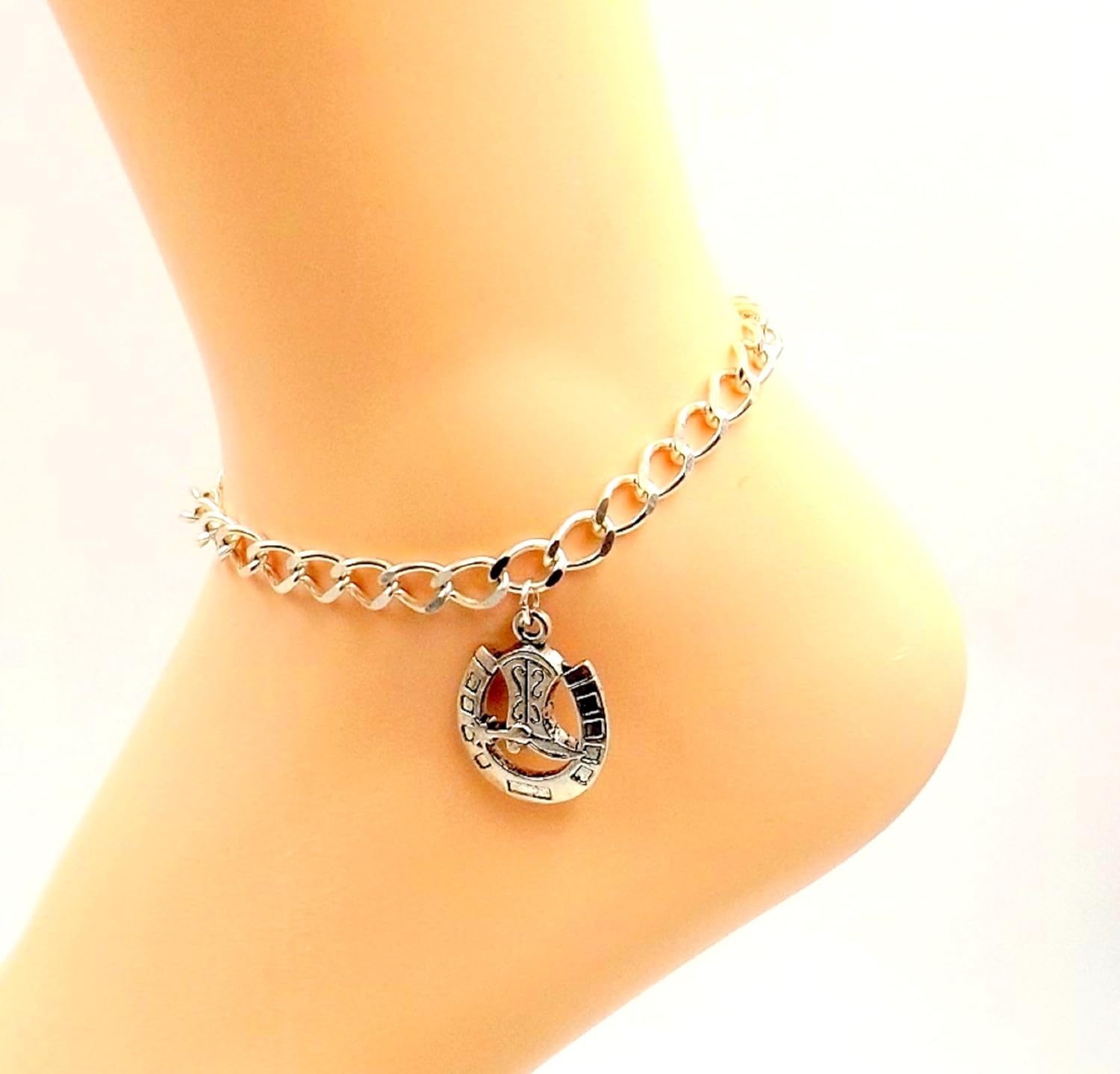 Southwest Anklet Boot in Horseshoe Stainless Steel Curb