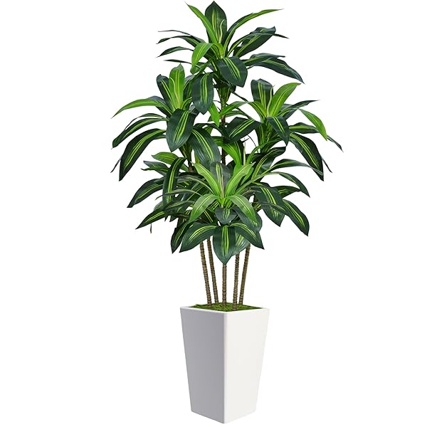 6FT ARTIFICIAL DRACAENA TREE, FAKE TREE INDOOR WITH...