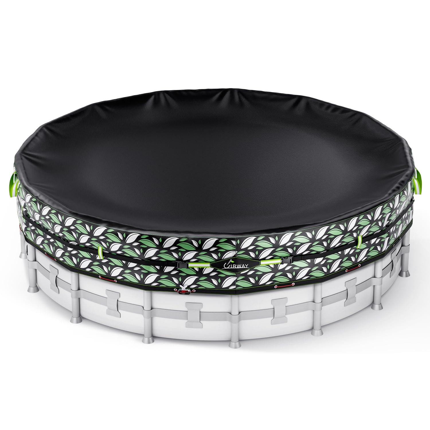 Photo 1 of [2025 Upgrade 185GSM] UIRWAY 18FT Winter Pool Cover Heavy-Duty PE Above Ground Round Pool Cover, Metal Buckle, Cold & UV Resistant, Tearproof