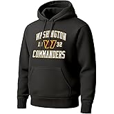 Hybrid Sports NFL - Washington Commanders - Established - Men's and Women's Pullover Hooded Fleece Sweatshirt - Size Medium - Black