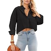 JINKESI Button Down Shirts & Blouses for Women Long Sleeve Slim Fit Office Casual Business with Pocket 100% Cotton