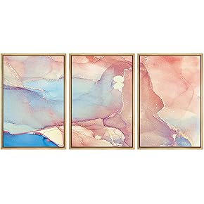 SIGNWIN Framed Canvas Wall Art Pink, Blue, Yellow...