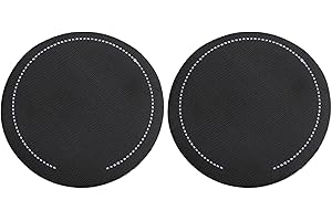Mxfans 2Pieces Black Nylon Round Single Pedal Patch Dot Bass Drum Patch Accessory