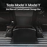 BMZX Tesla Model Y Model X 2nd Row Center Console Fit Tesla Storage Box Rear Center Console Storage Box, Backseat Center Orga