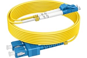 RAMBOCABLES 10m(30ft) OS2 SC to LC Single Mode Fiber Patch Cables, Options 1m~153m, Singlemode Fiber Optic Cable 10G SMF LSZH Duplex 9/125μm OD 2.0mm 𝙍𝙖𝙢𝙗𝙤𝘾𝙖𝙗𝙡𝙚𝙨