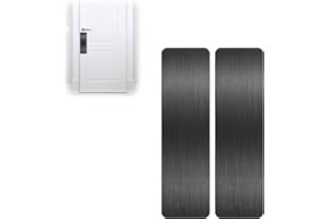 PROFASION 2 PCS 4"x14" Door Protector from Dog Scratching, Self-Adhesive Stainless Steel Door Kick Plate with Rounded Corners, Anti-Scratch Guard for Dogs & Cats, Brushed Fingerprint-Resistant Finish（Black)