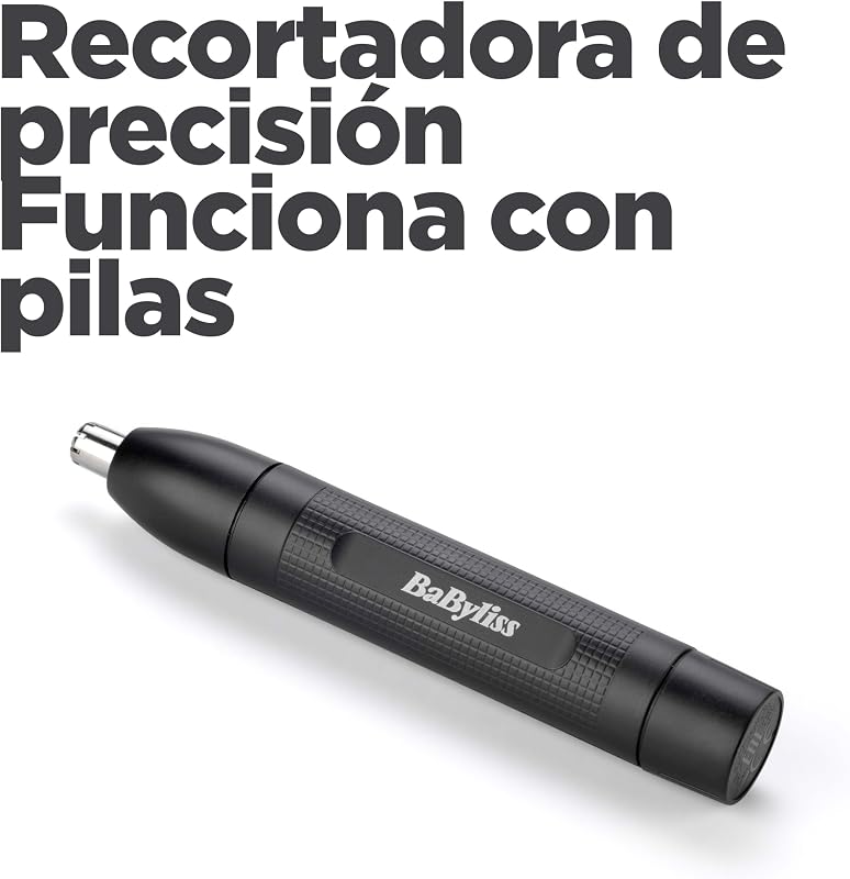 Corta-nariz e ouvidos - Sistema preciso de 2 pás, alimentado por pilhas, aço inoxidável, acessórios removíveis fáceis de limpar, oferta para homens, preto, E650E