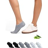 DANISH ENDURANCE No Show Socks Men & Women in Bamboo Viscose, Invisible Thin Socks, No Slip Silicone Heel, Dress Socks 6-pack
