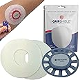 GripShield - The Ultimate Bump Guard Compatible with The Dexcom G7, Stelo and Dexcom One+ CGM Systems. Flexible/Reusable Armor. Includes (1) G7 GripShield and (2) Sample Sugar Patches. (Gray)