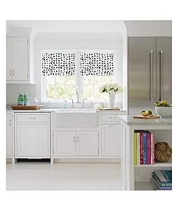 Faux Roman Valance Custom Made in Pebbles Navy Bue and White Dot Print 100% Cotton Canvas Fabric, Fully Lined, Ready to Hang