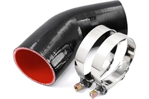45 Degree ID 3 Inch Elbow Silicone Coupler Hose 4 Ply Polyester Reinforcement With 2 Steel T Clamps,Intercooler,Turbo,Intake 