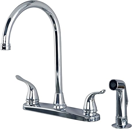 Builders Shoppe 1210cp Two Handle High Arc Kitchen Faucet With