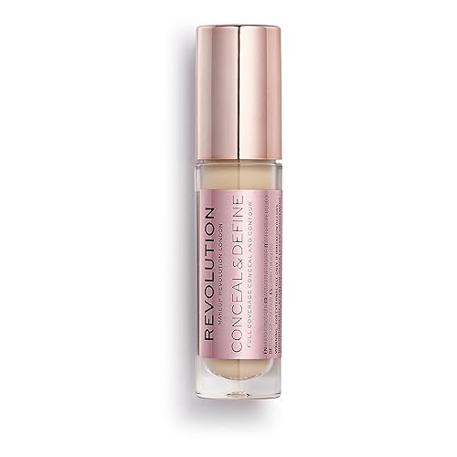 Revolution Conceal & Define Concealer, Lightweight, Long-Lasting, Full Coverage Face Makeup, C6, 4g