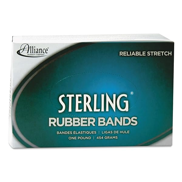 ALLIANCE STERLING RUBBER BAND SIZE #16 (2 1/2 X 1/16 INCHES) – 1 POUND BOX (APPROXIMATELY 2300 BANDS PER POUND) (24165) BEIGE