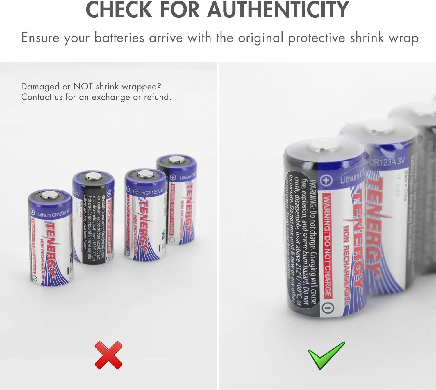 Tenergy 1500mAh 3V CR123A Lithium Battery, High Performance CR123A Cell Batteries PTC Protected for Cameras, Smart Sensors Replacement CR123A Batteries, 40-Pack (Non-Rechargeable): Electronics