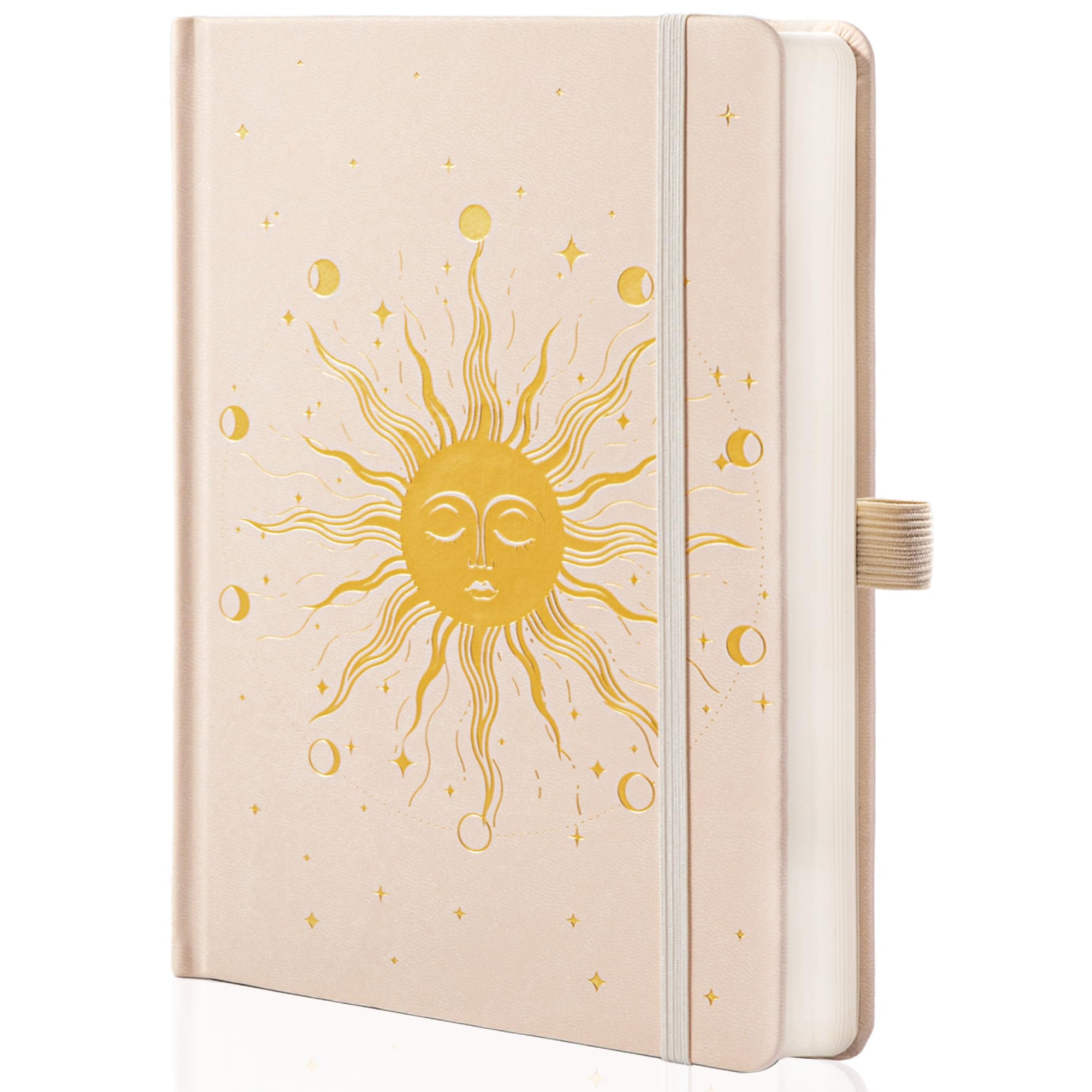 MGGAO Sun & Moon Journals for Women Men, A5 Hardcover Notebooks for Writing for Work, Travel, School, 318 Numbered Pages, 14.7 x 21.4 cm
