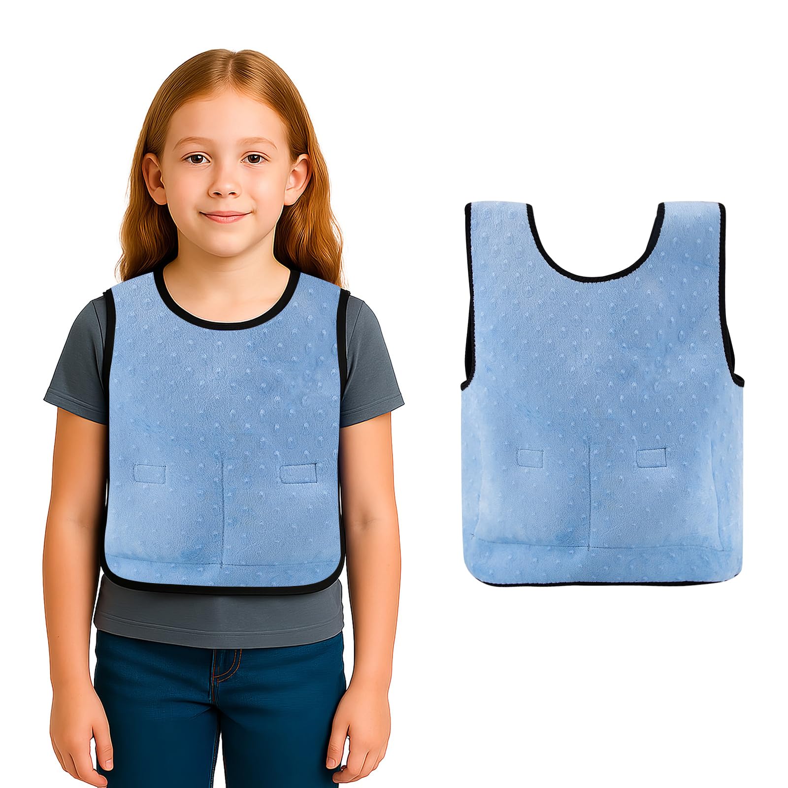 Weighted Vest for Kids with Sensory Needs,Weighted Adjustable Compression Vest-Deep Pressure for Children with Autism,ADHD,SPD Girls & Boys,Includes 3lbs Removable Weights (Blue, S (2-4years)) — image 1