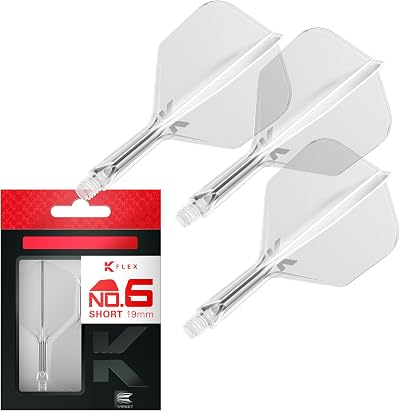 Target Darts K-Flex Integrated Flights & Shafts No.6 Clear Pack of 3