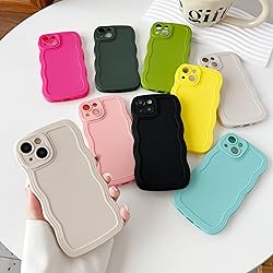 Caseative for iPhone 15 Case,Solid Color Curly Wave