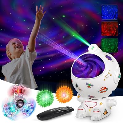 Joyreal Sensory Lights Toy Set Astronaut Galaxy Projector 4pcs with Remote