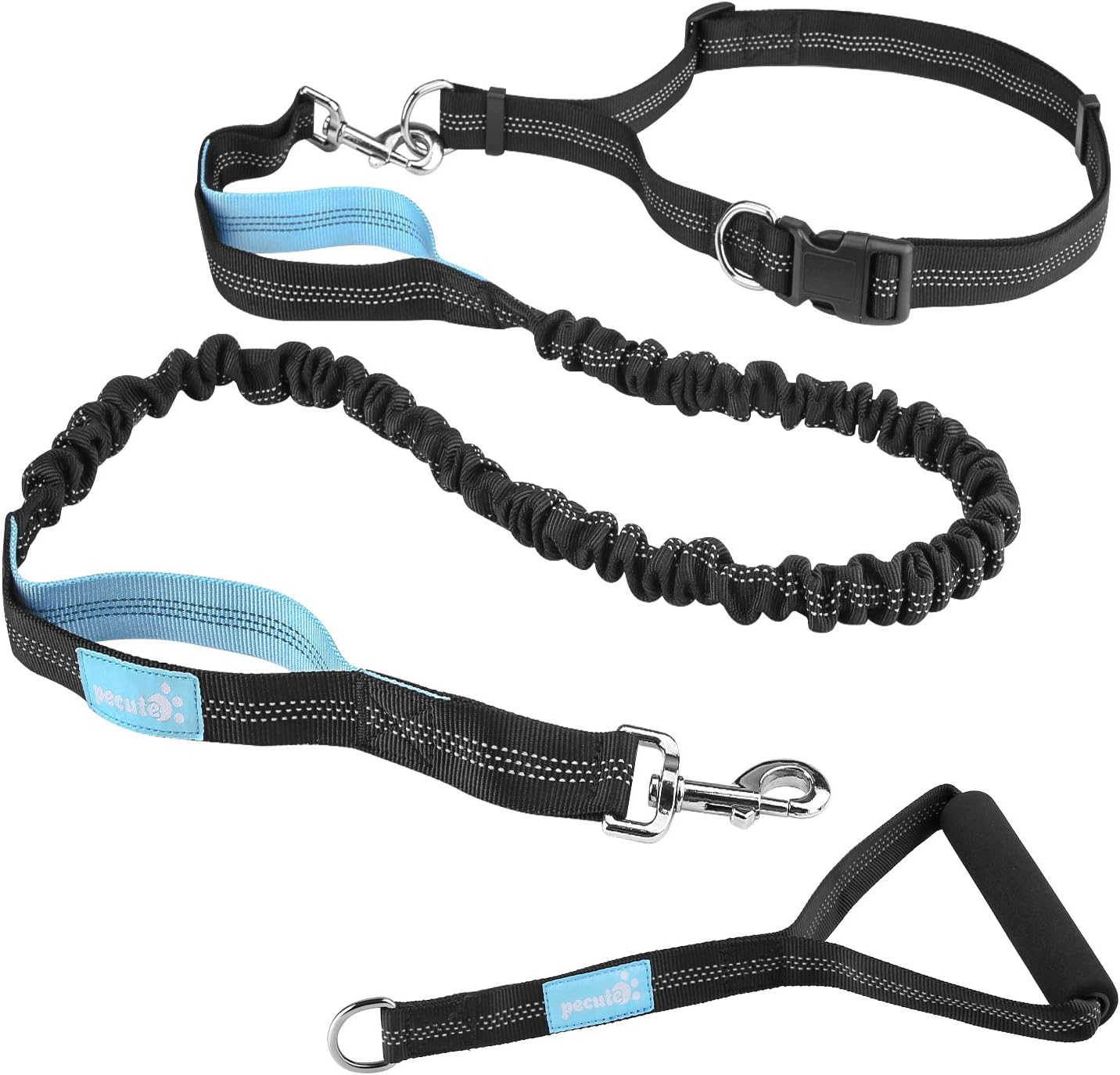 Pecute Hands Free Dog Leash Running Leash with Extra Foam Handle