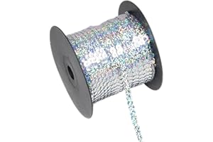 Silllule 100 Yards Flat Round Sequin Trim, 6mm Silver PVC Sequin Ribbon, Modern Bohemian Style, Multiple Occasions