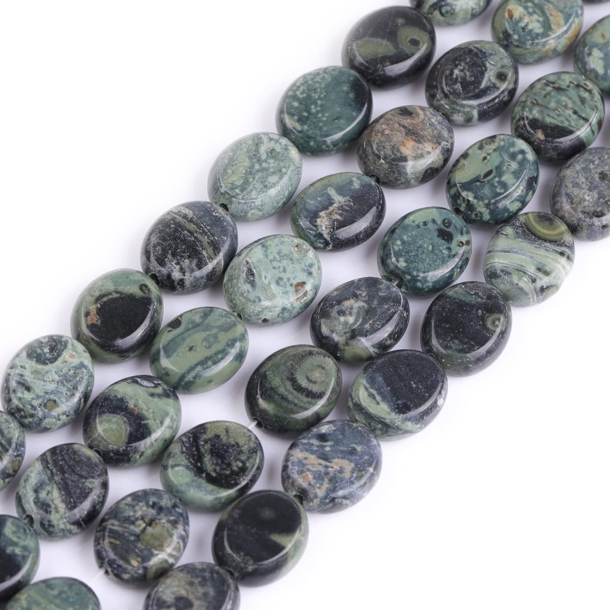 Sweet & Happy Girl's Store 8x10mm Oval Gemstone Kambaba Jasper Beads Strand 15 Inch Jewellery Making Beads