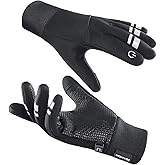 TEMEI Winter Warm Gloves, Thin Windproof Waterproof Therma Non-Slip Palm, Flexible Touch Screen Finger for Men Women Cold Weather Cycling, Driving, Hiking, Walks, Running, Snow, Football, Daily Work