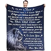 Gifts for Son, Son Gifts from Dad, Son Birthday Fathers Day Graduation Valentines, Soft Throw Blanket 60"x50"
