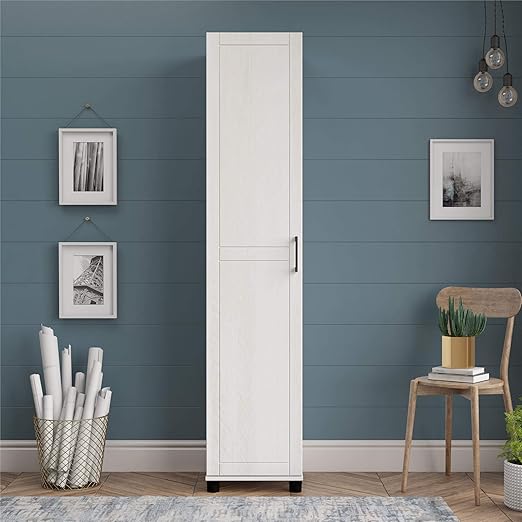 Amazon Com System Build Callahan 16 Utility Storage Ivory Oak Cabinet Furniture Decor