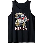 Opossum Possum - Patriotic USA 4th of July American Flag Tank Top