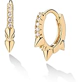 VACRONA Gold Hoop Earrings Huggie for Women Cubic Zirconia 14k Gold Plated Small Huggie Hoops Earrings Hypoallergenic Jewelry Gifts