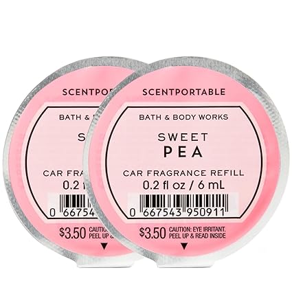 Set Of 2 Bath Body Works Sweet Pea Scentportable Fragrance Refill Disc