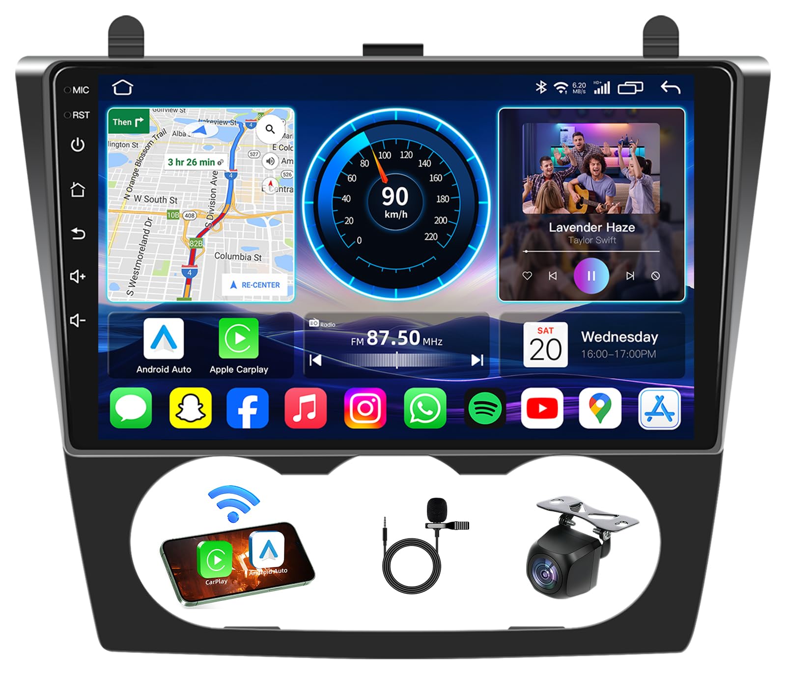 Photo 1 of **********MISSING PARTS*******
Upgrade 4Core+64GB Car Radio for Nissan Altima 2007-2012: Android 13 Stereo 9" IPS 1280 * 800 Touch Screen Wireless CarPlay Android Auto 5G WiFi Bluetooth 5.0 GPS 1080p Camera SWC FM (Manual A/C)