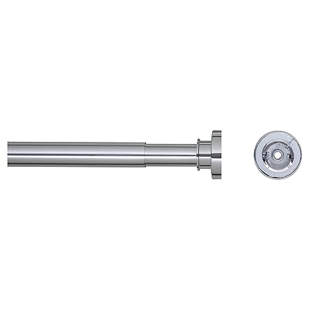 Sealskin Teleskop Duschvorhangstange, Klemmstange aus Aluminium 80 - 130 cm, Farbe: Chrom glänzend, Durchmesser 28 mm, Montag