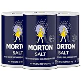 Morton Plain Salt, 26 oz, 3-Pack - All-Purpose Non Iodized Salt | Plain table salt for cooking, baking, seasoning, resistant to caking, iconic rounds packaging