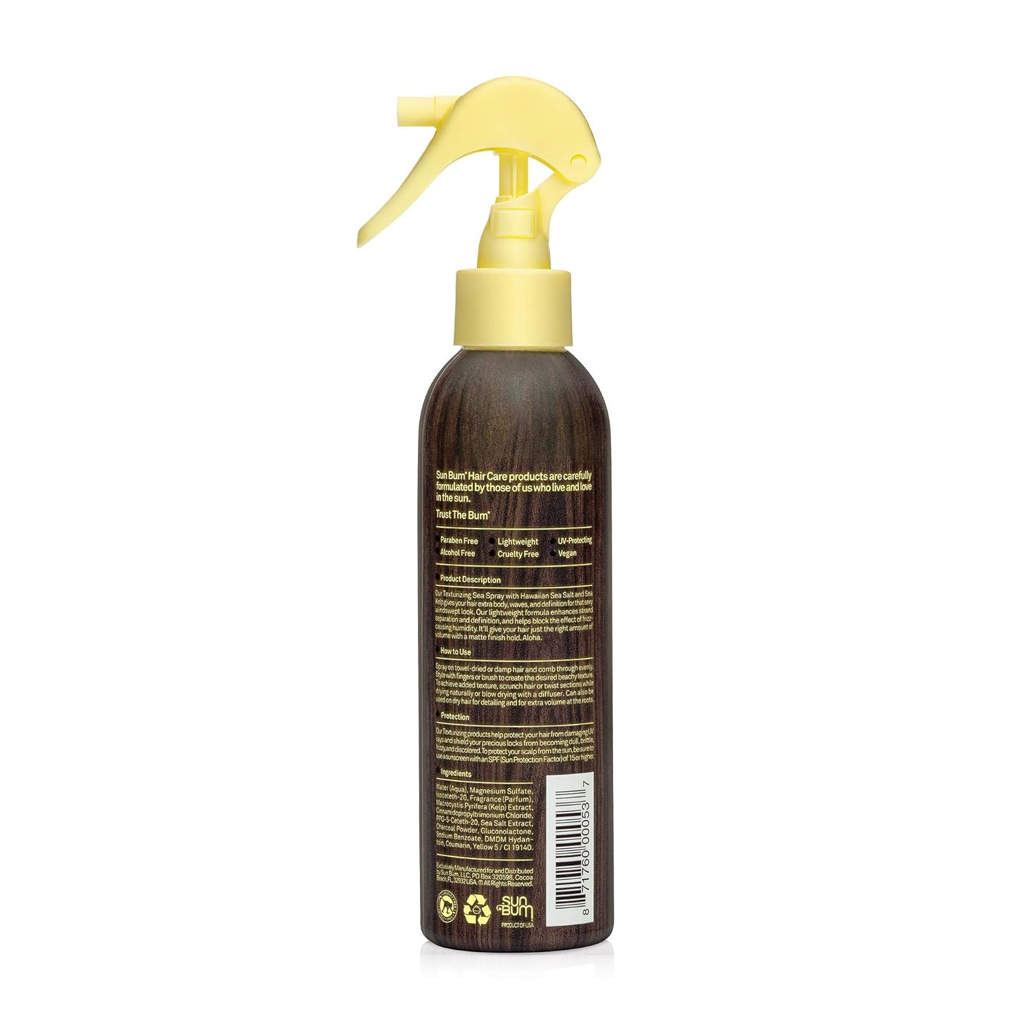 Sun Bum Sea Spray|Texturizing and Volumizing Sea Salt Spray | UV Protection With a Matte Finish | Medium Hold | For All Hair Types | 6 FL OZ Spray Bottle, Clear (80-41025) : Beauty
