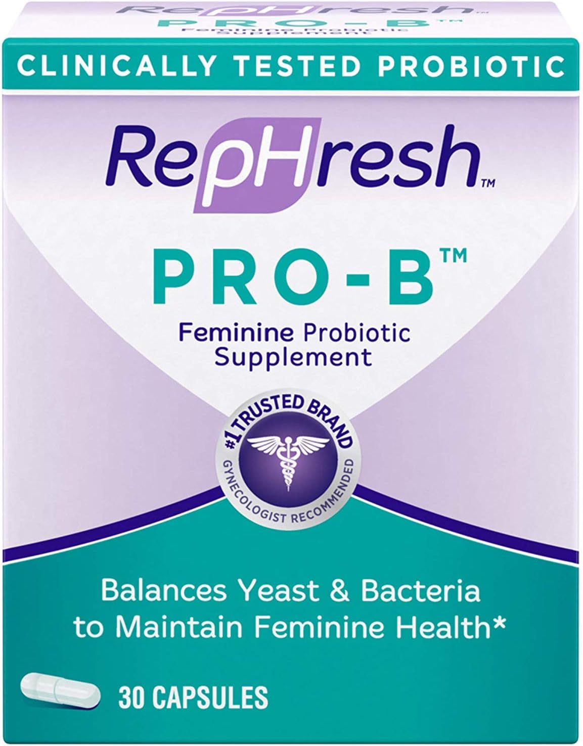 RepHresh Pro-B Vaginal Probiotic Feminine Supplement Oe Bottle 30 count by Rephresh Pro B