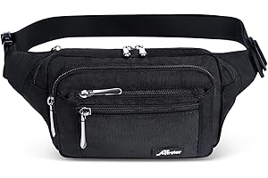 AFRETER Waist Pack Bag Fanny Pack for Men&Women Hip Bum Bag with Adjustable Strap for Outdoors Workout Traveling Casual Running Hiking Cycling (New Black)