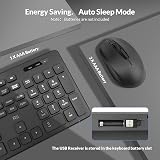 Rii RK200 Wireless Keyboard and Mouse Set 104 Keys UK Layout White view 8