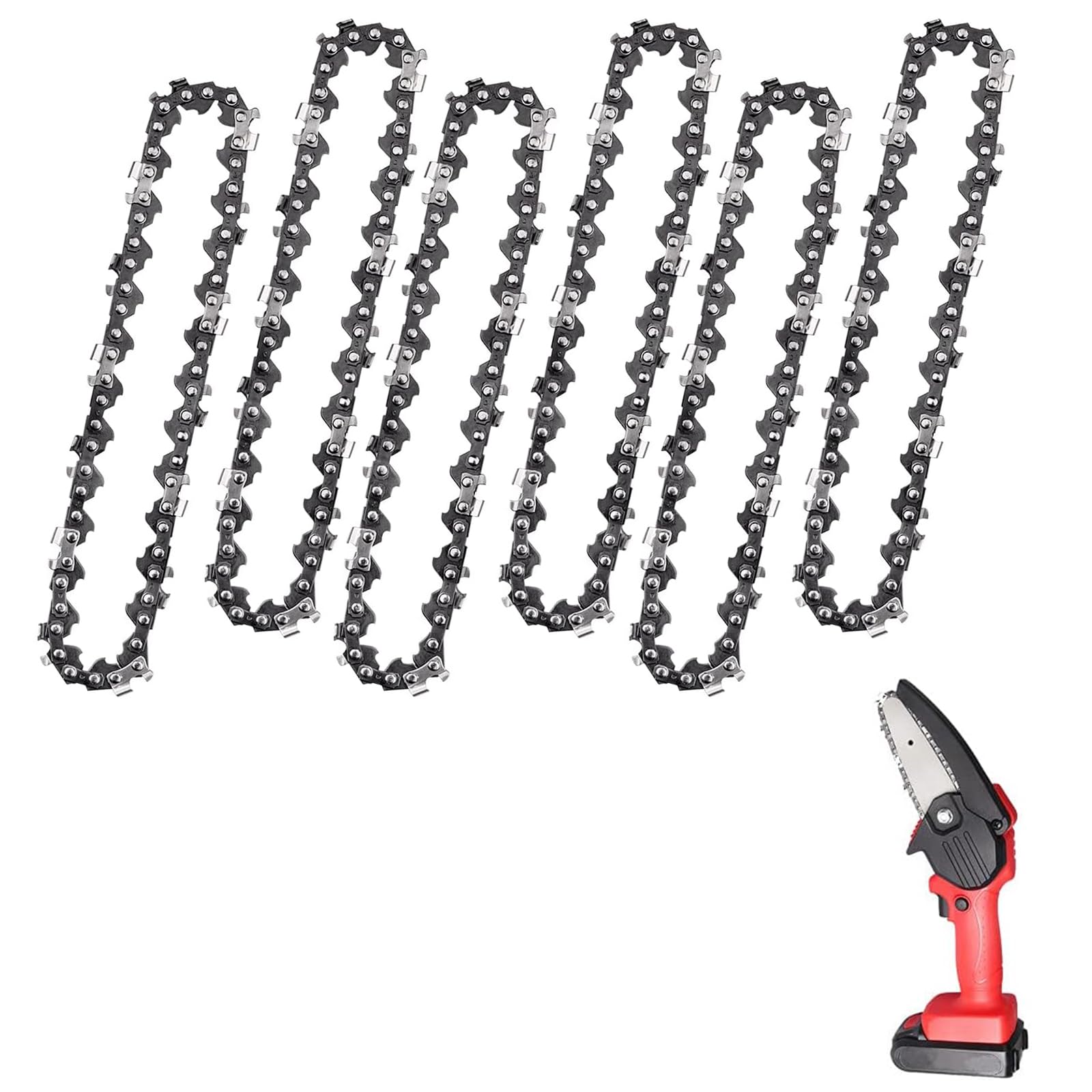 PRVCFZ 6PC 6 Inch Chains, Cordless Replacement Chains for Tree Chainsaws, DFESNB06HYUK