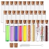 Miukada 25ml Glass Test Tubes with Cork Stoppers 30