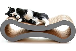 PetFusion Ultimate Cat Scratcher Lounge, Reversible Infinity Scratcher in Multiple Colors. Made from Recycled Corrugated Cardboard, Durable & Long Lasting