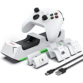 Nyko Charging Station for Xbox Series XS &amp; Charge Base for 2 Controllers w/LED Indicators and Extra USB Port -Controller Charge Stand w/Rechargeable Batteries - Accessories