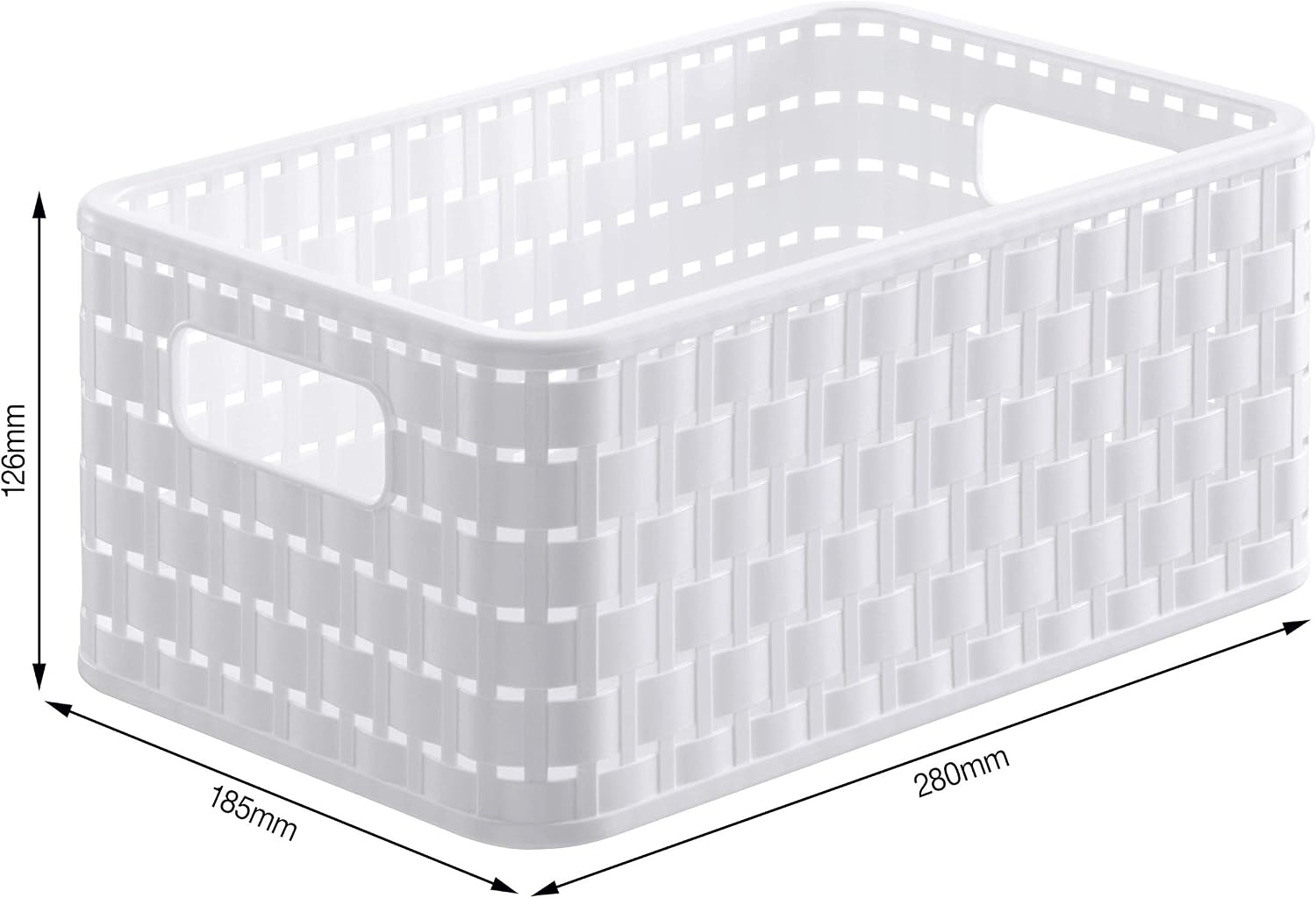 Rotho, Country, Storage box 6 l in rattan-look A5, Plastic (PP) BPA white, A5/6l (28,0 x 18,5 x 12,6 cm), box A5 / 6 L - Image 5