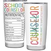 lpmisake School Counselor Gifts, School Counselor Appreciation Gift, Gifts for School Counselors, School Counselor Gifts for Men, Counselor Office Decor Stainless Steel Tumbler Coffee Mug 20 OZ