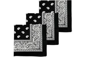 MDSTYLE 3 PCS Extra Large Bandanas 27” x 27” 100% Cotton for Men & Women Paisley Handkerchief Headband Scarf Jumbo Bandana
