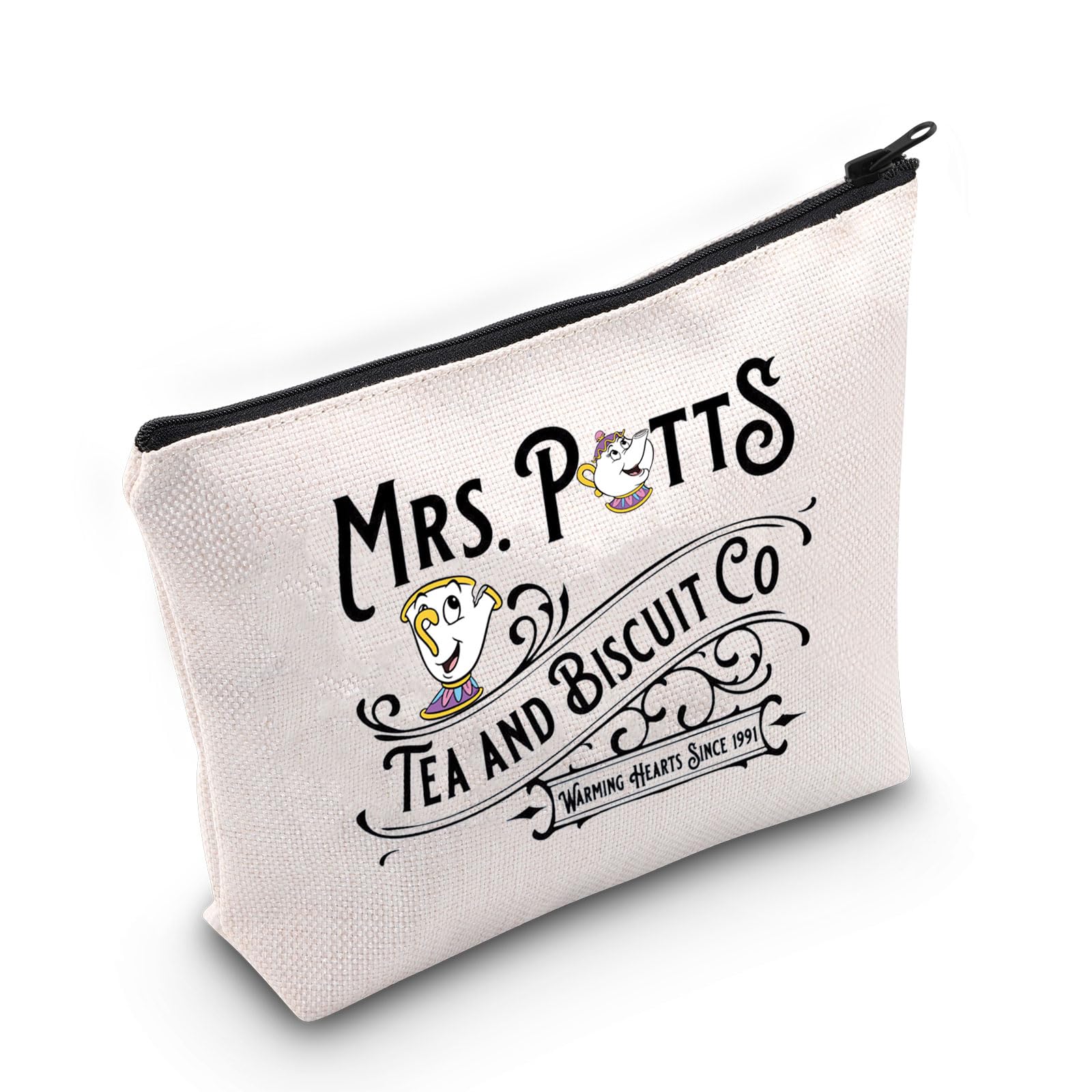 Beauty Fairytale Movie Inspired Gifts Mrs Potts Tea and Biscuit Co Cosmetic Bag for Fan (MRS. POTTS Tea UK)