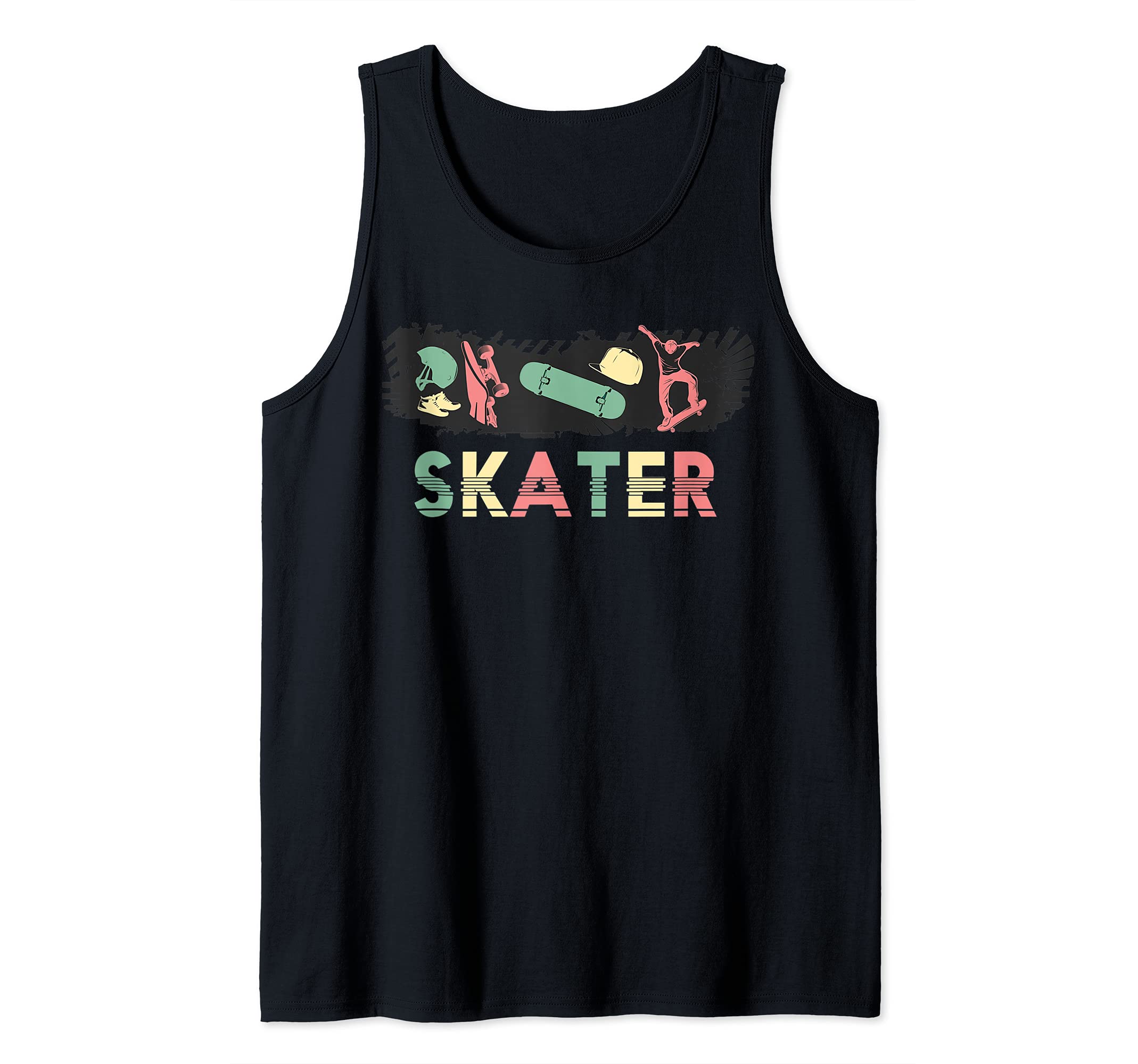 Skater Skate Riding Skateboarder Retro Skateboarding Tank Top